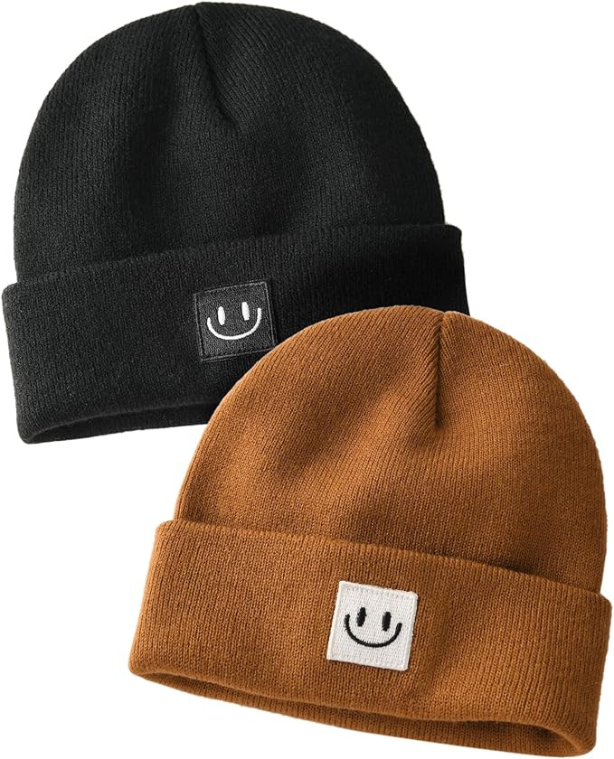 FURTALK Baby Beanie Cute Toddler Winter Hat Knit Boys Girls Warm 2 Pack Kids Embroidered Beanies ... | Amazon (US)