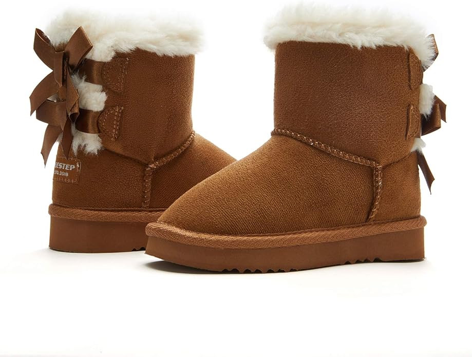 Weestep Girls Toddler Little Kid Warm Fur Winter Ankle Flat Snow Boot | Amazon (US)