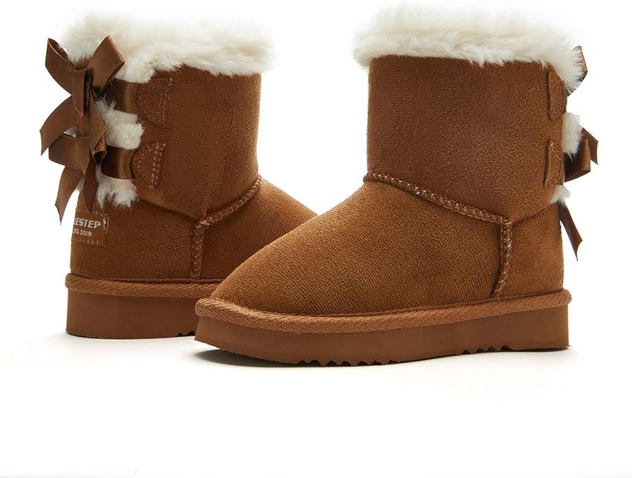 Weestep Girls Toddler Little Kid Warm Fur Winter Ankle Flat Snow Boot | Amazon (US)