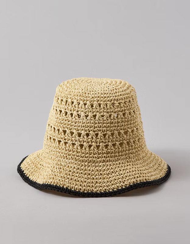 AE Raffia Bucket Hat | American Eagle Outfitters (US & CA)