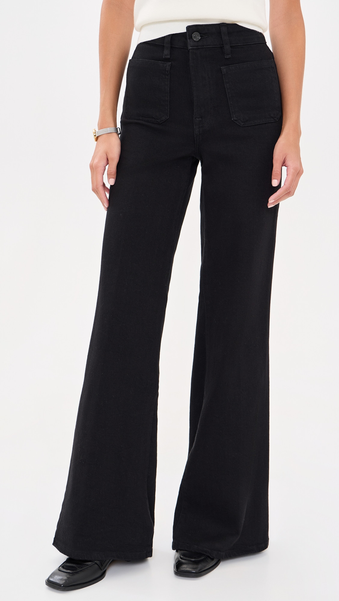 Good American Soft Tech Good Waist Palazzo Jeans Black001 4 | Shopbop