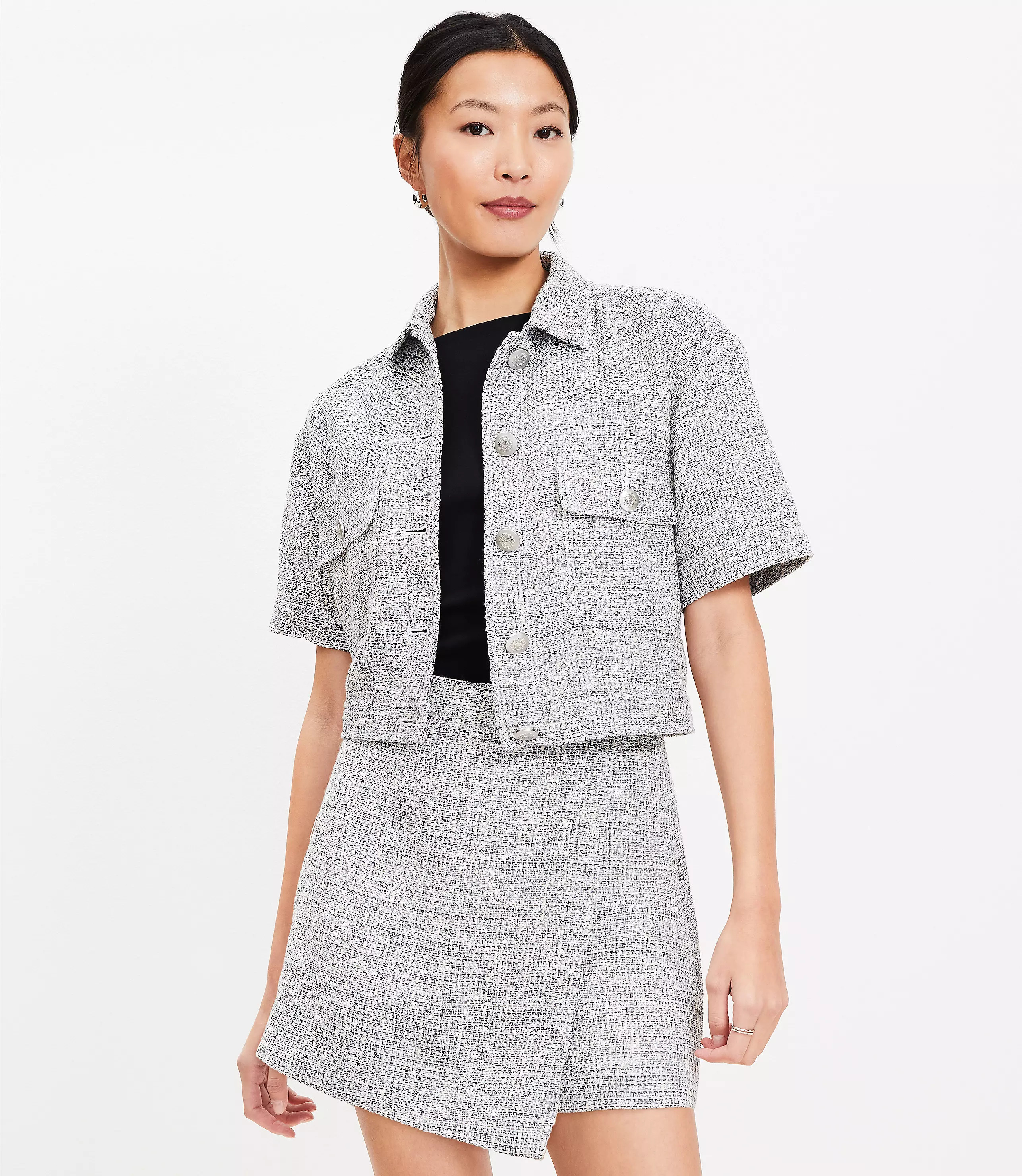 Tweed Wrap Skort | LOFT