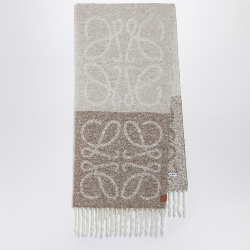 Anagram beige/white scarf | The Double F
