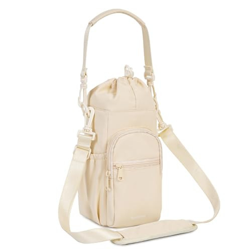 sportsnew Water Bottle Holder with Strap 32oz 40oz Insulated Water Bottle Carrier Sling Bag with Phone Pocket Water Bottle Sleeve for Walking Hiking, Beige, Patent Pending | Amazon (US)