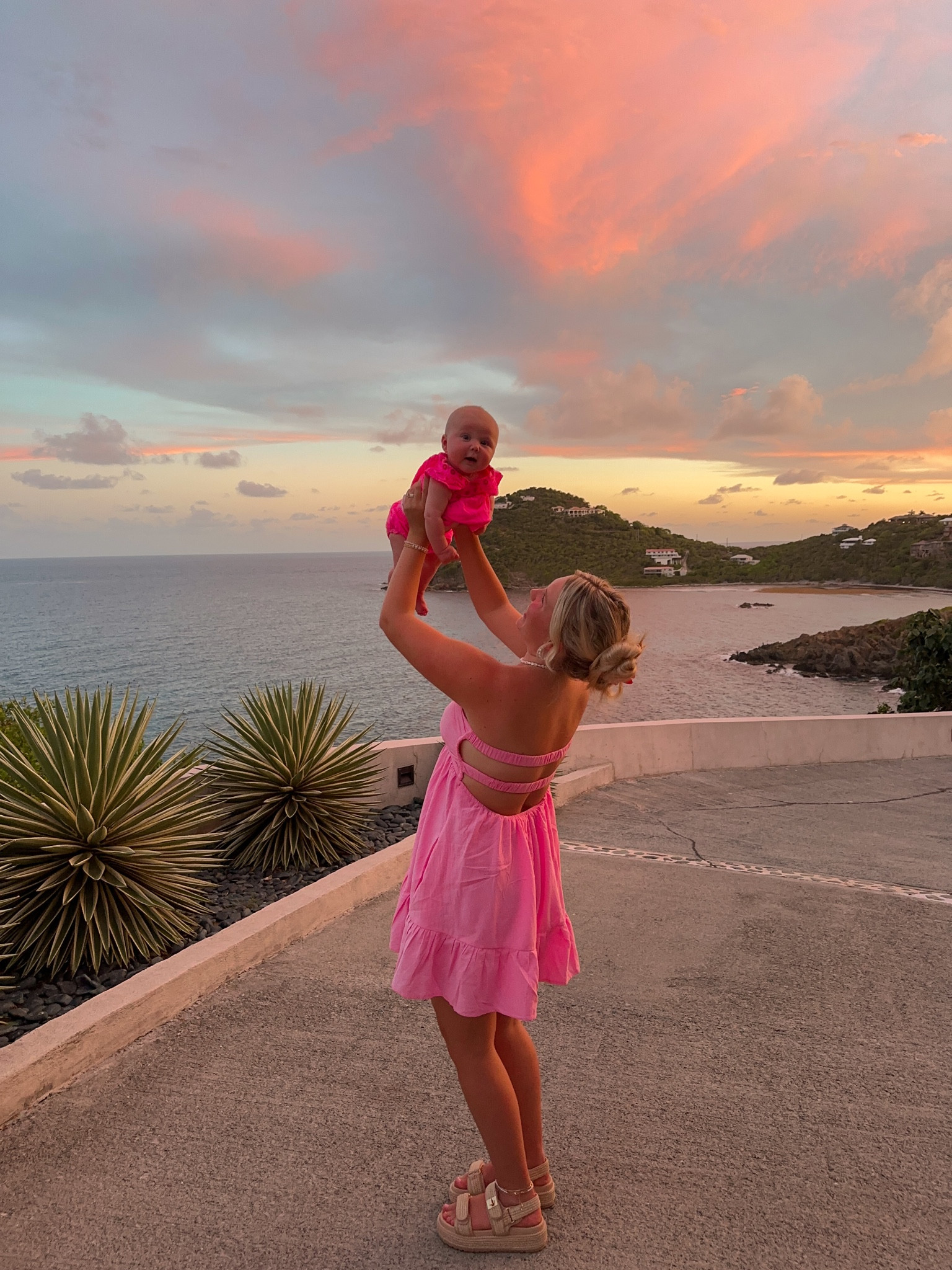 Pink mini dress perfect for summer and my favorite summer sandals 