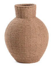 18in Metal Vase With Jute Rope | Marshalls