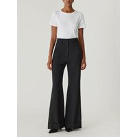 Refined Suiting Wide Leg Trouser - Black / 4 | Rebecca Taylor
