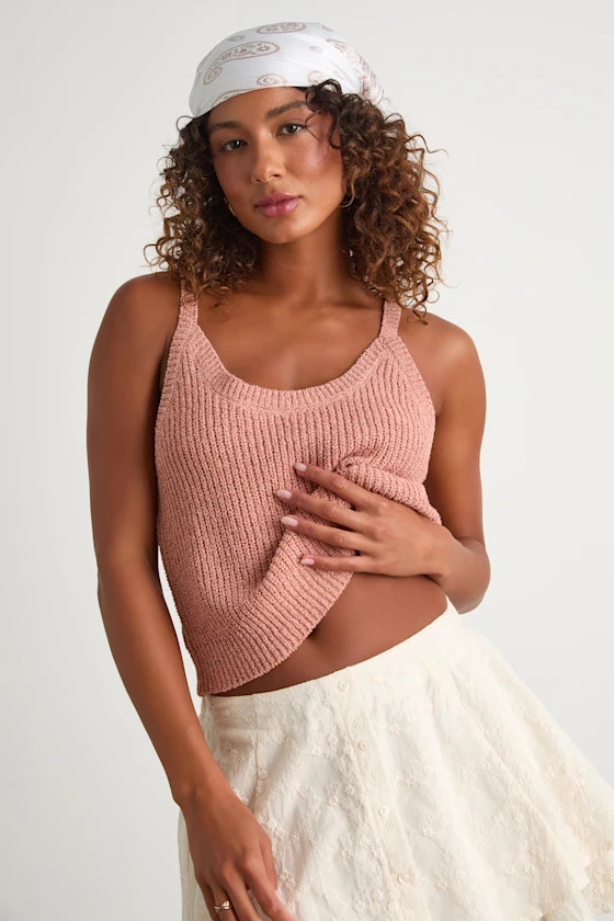 Effortless Sunshine Dusty Pink Sweater Tank Top | Lulus