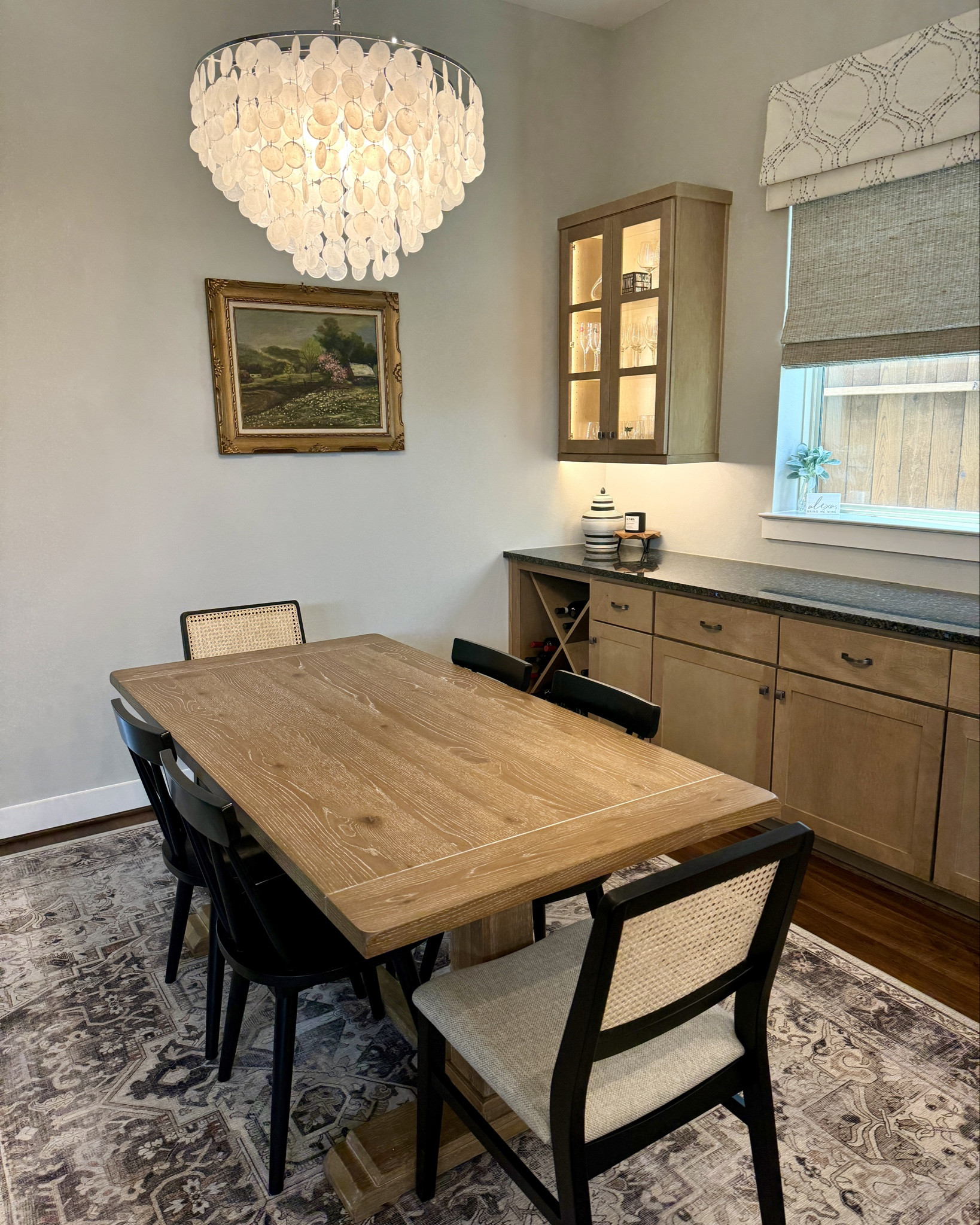 Kitchen and dining decor for the breakfast room area. 

#everypiecefits

Breakfast room 
Dining room
Kitchen kitchen decor
Dining room decor
Dining table
Chandelier 
Dining chairs 

#LTKHome #LTKxWayfair #LTKFamily