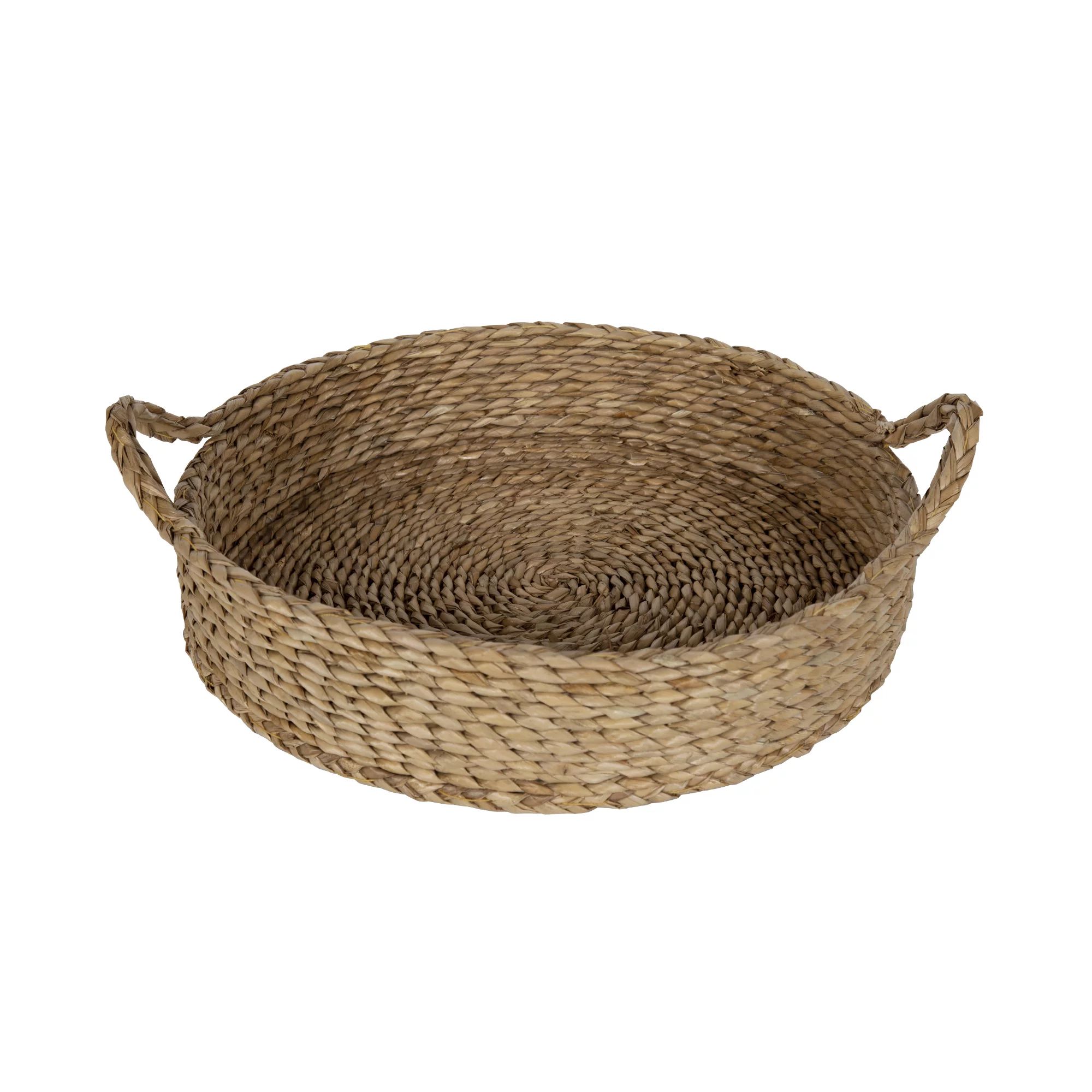 Better Homes & Gardens 16" Round Natural Colored Water Hyacinth Woven Tray | Walmart (US)
