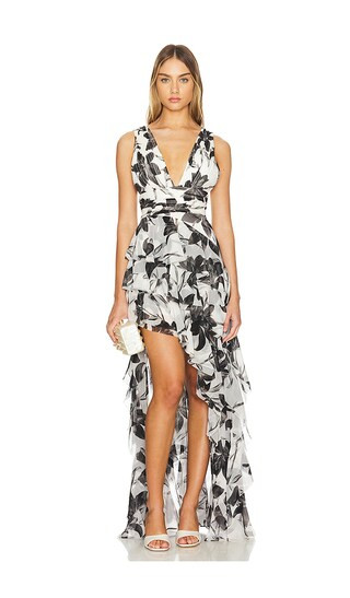 Holly Ruffle Maxi Dress in Stargazer Off White | Revolve Clothing (Global)