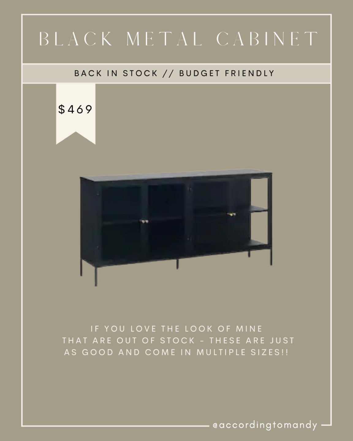 Black metal cabinet back in stock - budget friendly - entry way 

#LTKhome #LTKsalealert