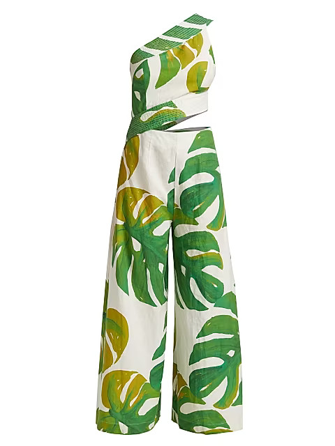 Monstera One-Shoulder Cut-Out Jumpsuit | Saks Fifth Avenue