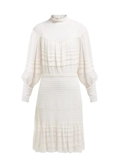 Zimmermann - Ninety-six Pintucked Crepe Dress - Womens - White | Matches (US)