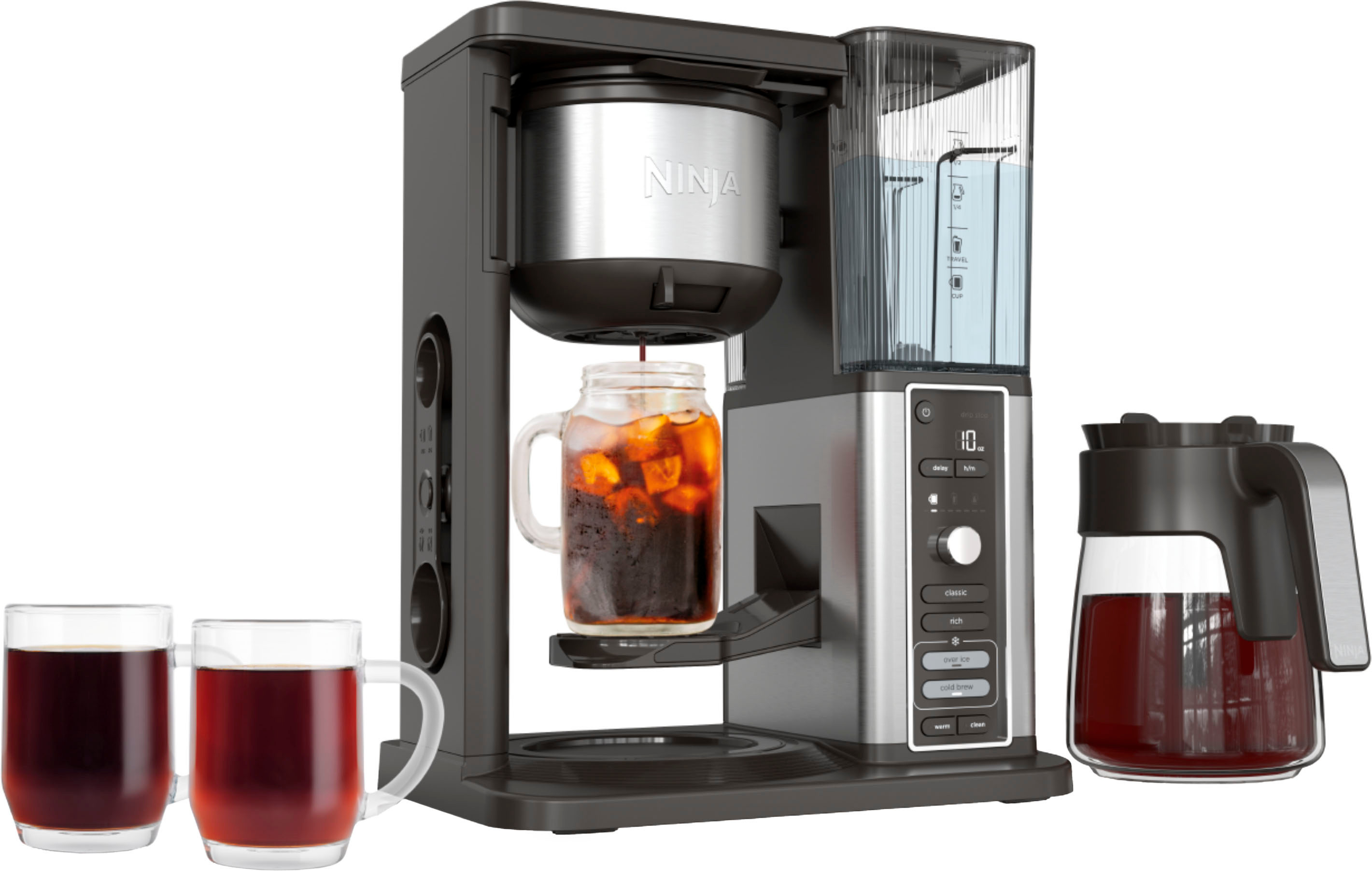 Ninja - Hot & Iced XL Coffee Maker with Rapid Cold Brew 12-cup Drip Coffee Maker & Single Serve Brewing - Black | Best Buy U.S.