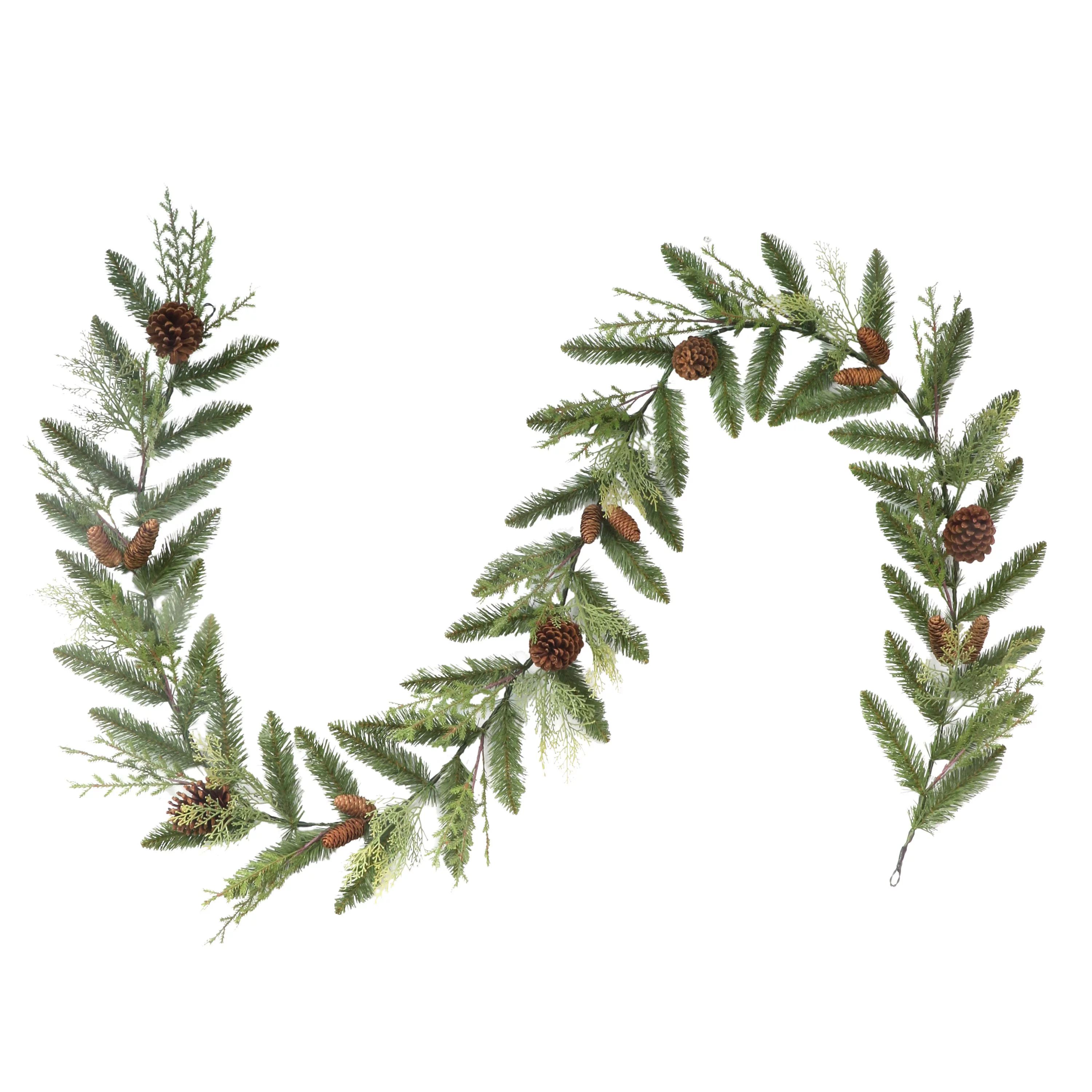 Holiday Time Mixed Greenery Un-Lit Garland, 9' - Walmart.com | Walmart (US)