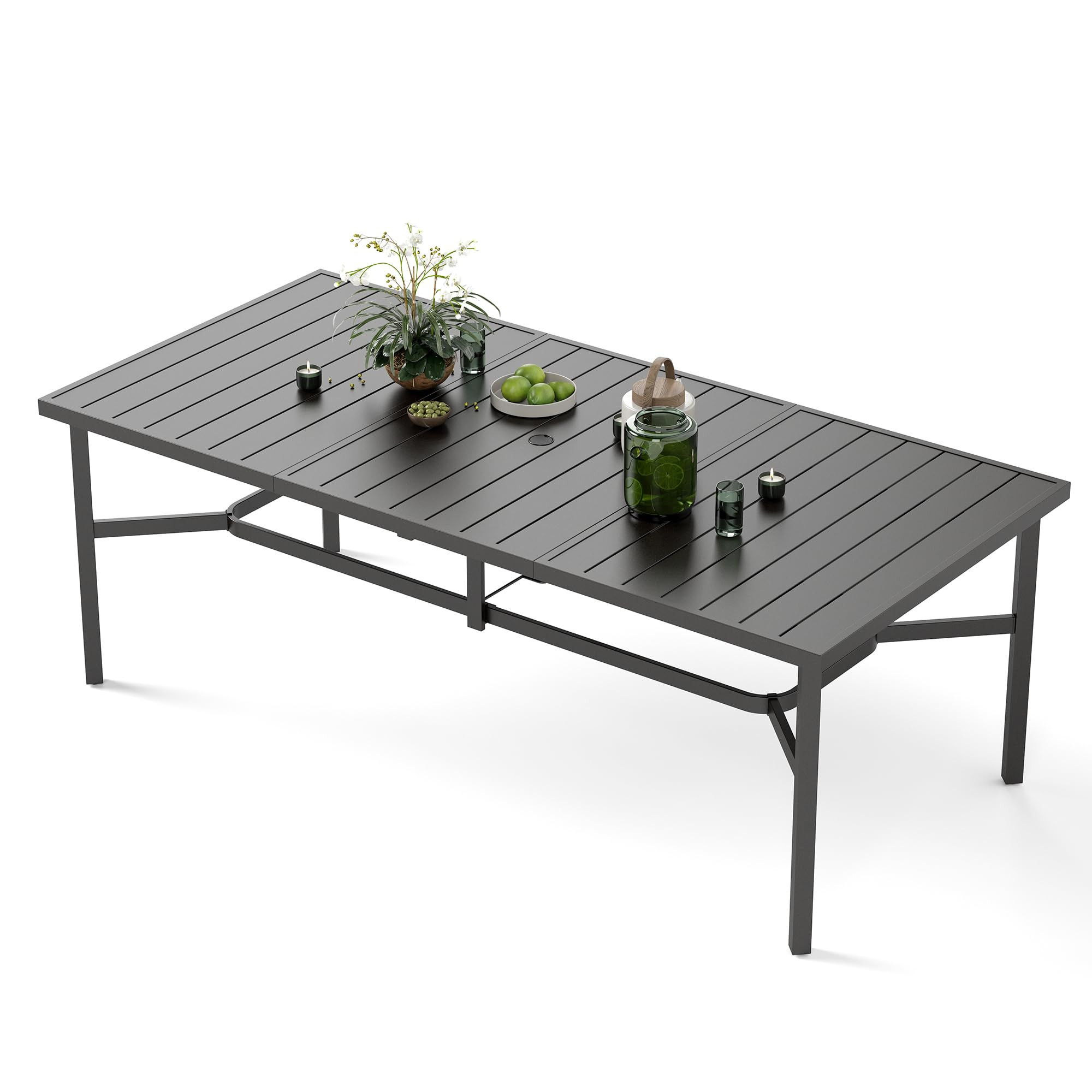 MIXPATIO Outdoor Patio Dining Table for 8, 83" x 39" Rectangular Metal Patio Dining Table with 1.... | Amazon (US)