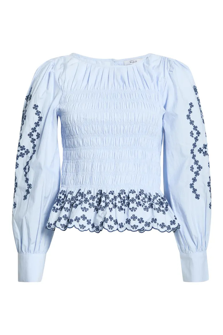 Tabi Embroidered Smocked Cotton Top (Women) | Nordstrom | Nordstrom