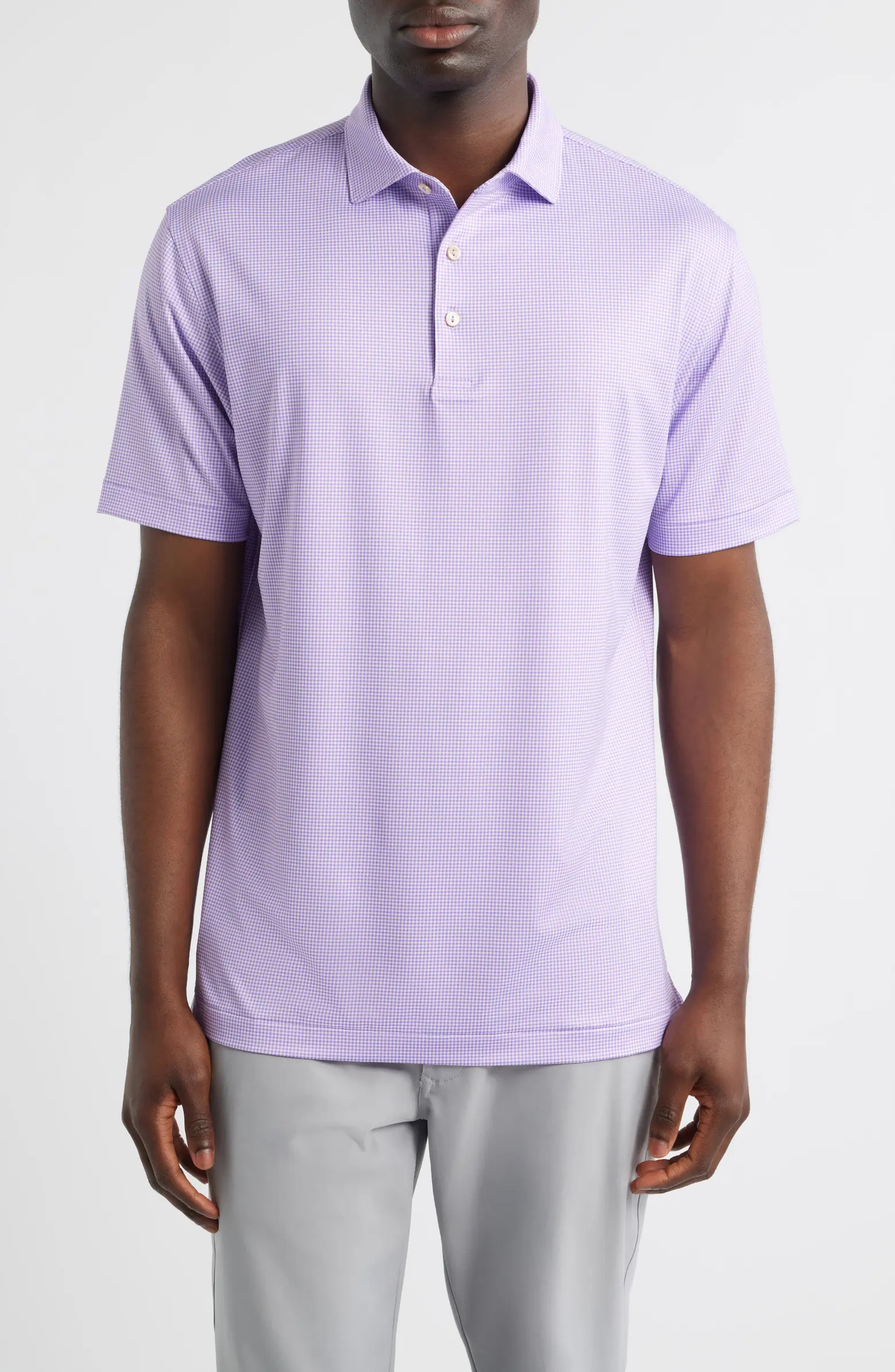 Gingham Check Performance Jersey Polo | Nordstrom