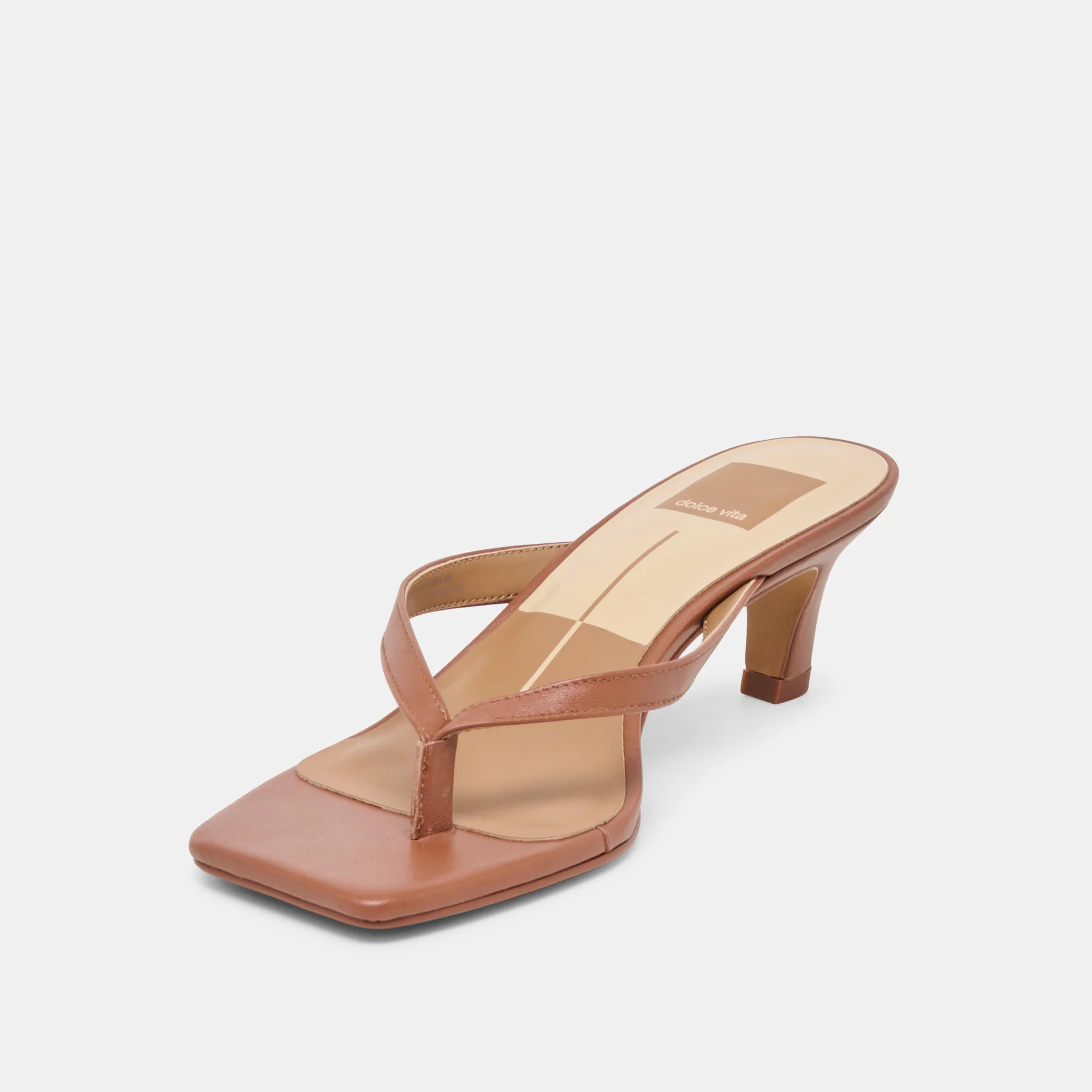 Ramia Heels Cognac Leather | DolceVita.com