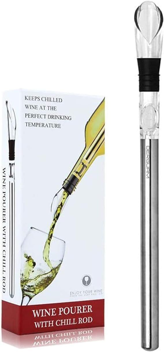 DERGUAM 3-in-1 Stainless Steel Wine Chiller with Aerator and Pourer/Wine Accessory | Amazon (US)