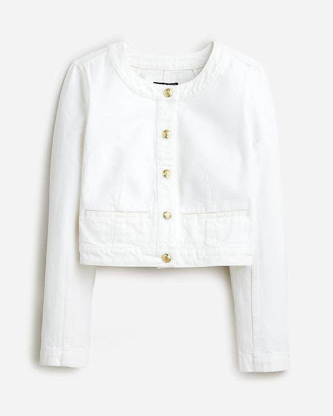 Louisa lady jacket in white denim | J. Crew US