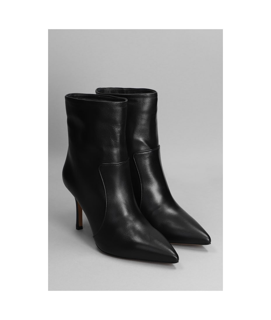 High Heels Ankle Boots In Black Leather | Italist