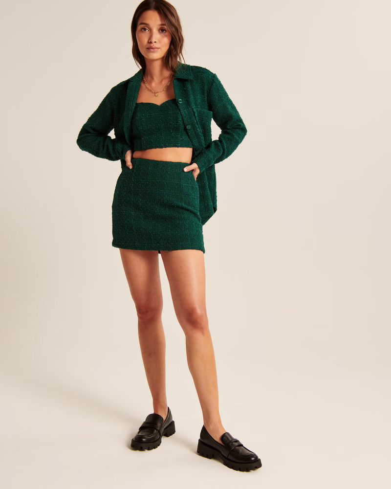 Women's Tweed Mini Skort | Women's New Arrivals | Abercrombie.com | Abercrombie & Fitch (US)