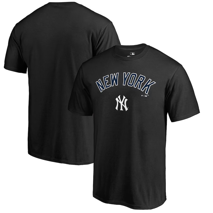 New York Yankees Team Lockup T-Shirt - Black | Fanatics