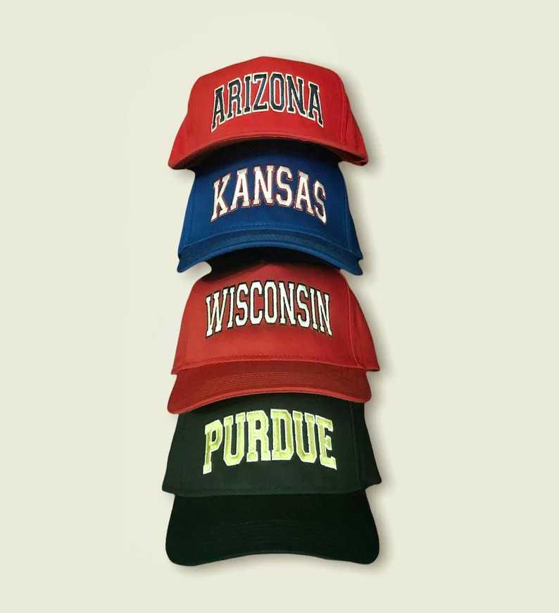 Kansas Embroidered Hat -  Custom University Retro Block Blue Snapback Cap - Fast Ship | Etsy (US)