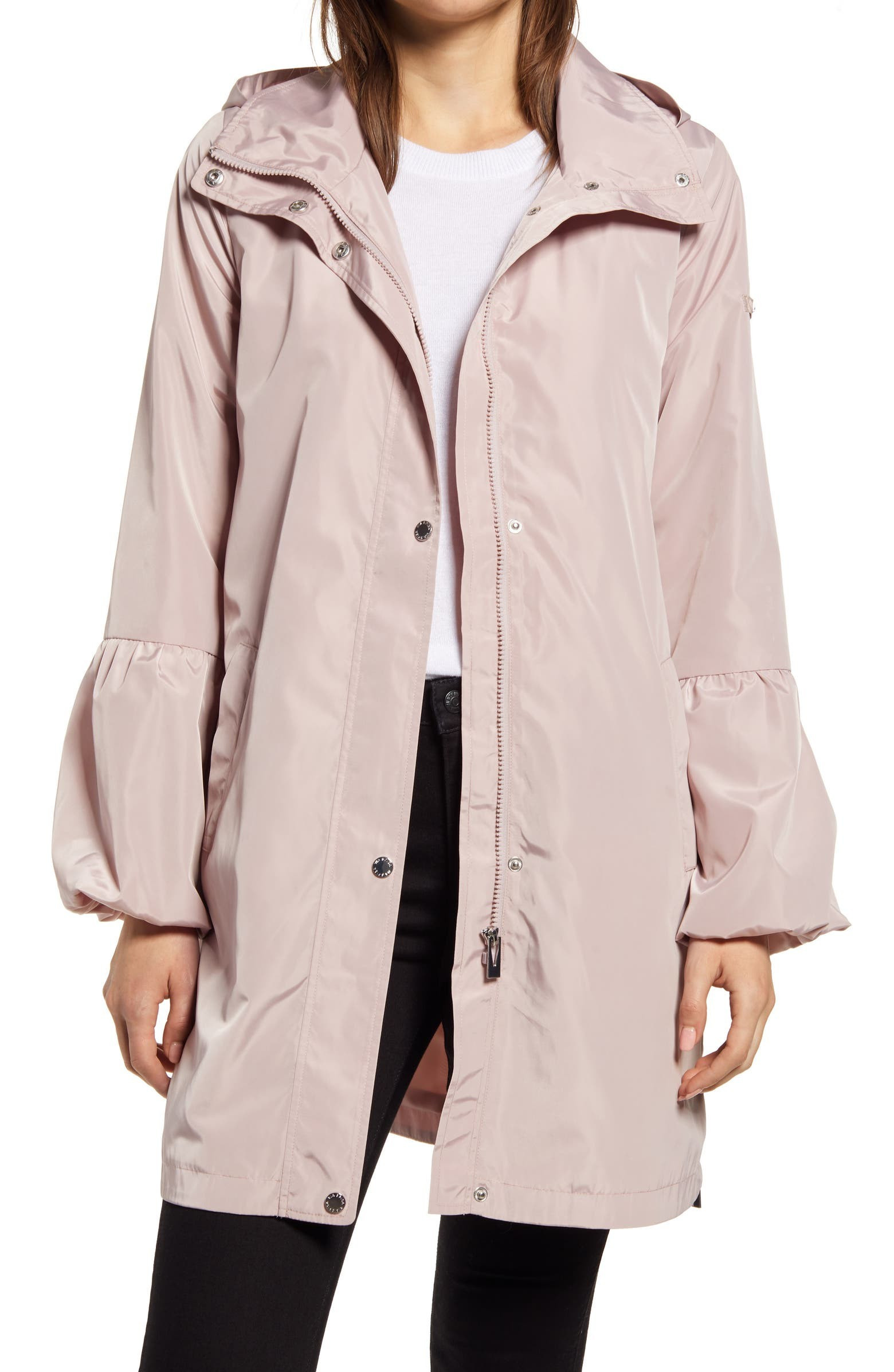 Balloon Sleeve Water Repellent Packable Rain Jacket | Nordstrom | Nordstrom
