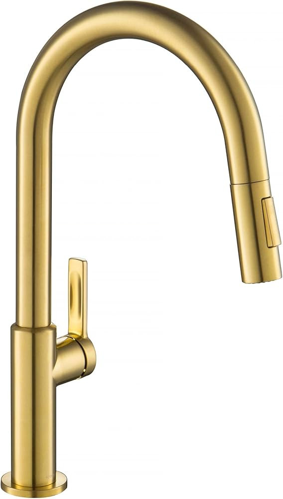KRAUS Oletto Single Handle Pull Down Kitchen Faucet in Spot-Free Brushed Brass, KPF-2820BB | Amazon (US)