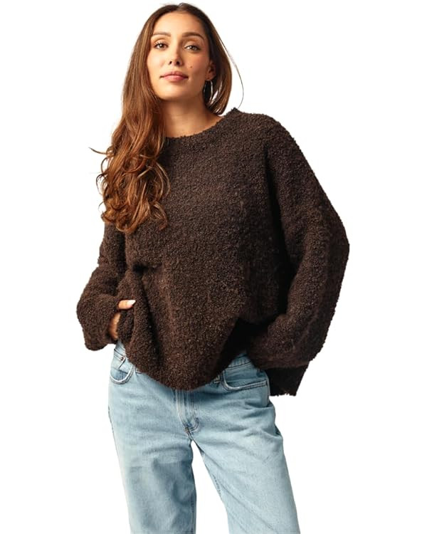 Almere Boucle Pullover Sweater, Womens Oversized Crewneck, Wool Blend Fall and Winter | Amazon (US)