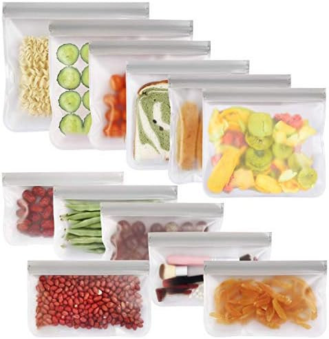12 Pack Reusable Frezzer Bags- Extra Thick Plastic Bag Alternative Bread Box Recyclable (6 Reusab... | Amazon (CA)