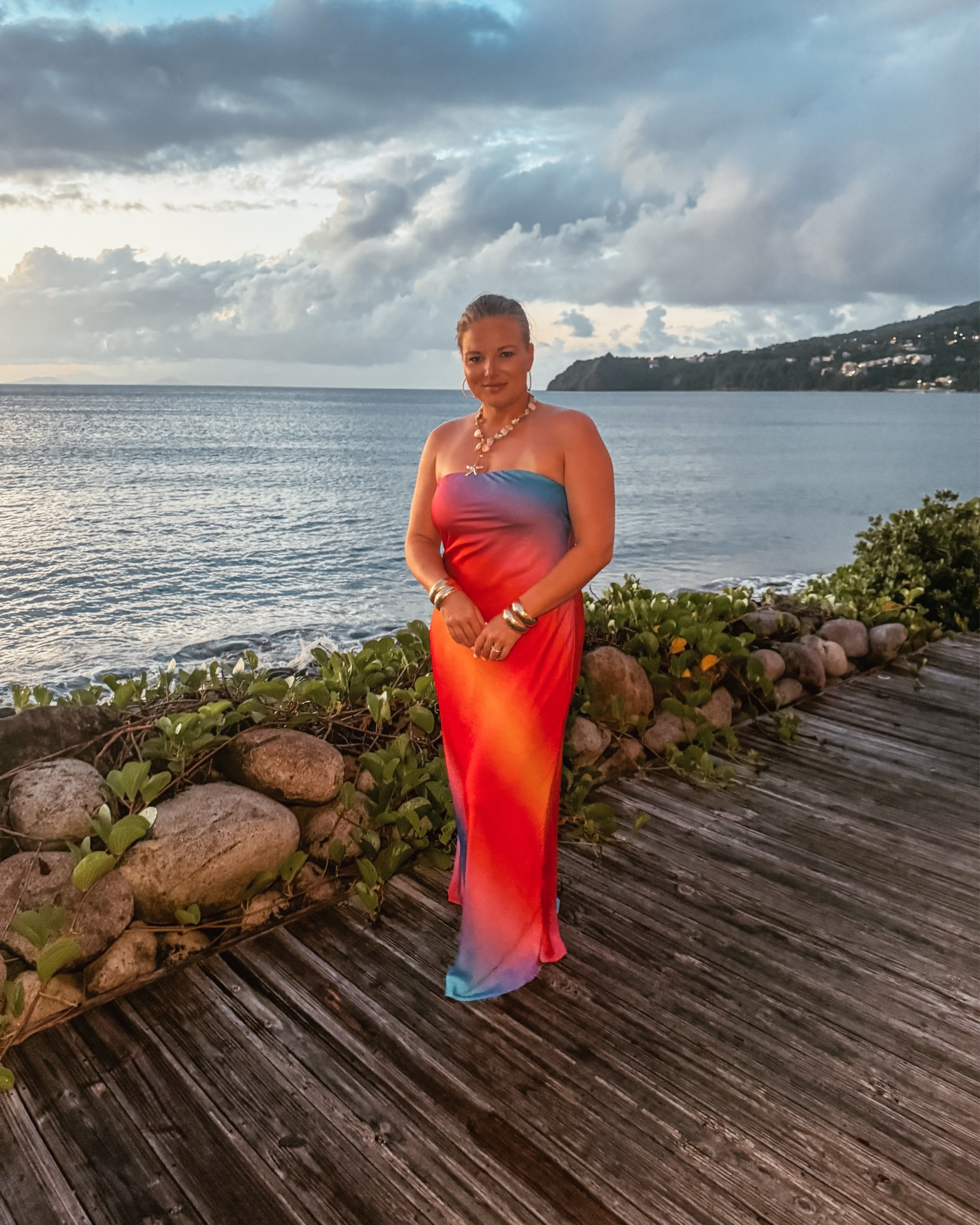 Take me back to Dominica and in this dress, specifically 🇩🇲🌅💛🩵💜🧡🌺 #Honeymoon #Sunset #Caribbean #IslandLife #ShowMeYourMumu @showmeyourmumu 

#LTKHoliday #LTKTravel