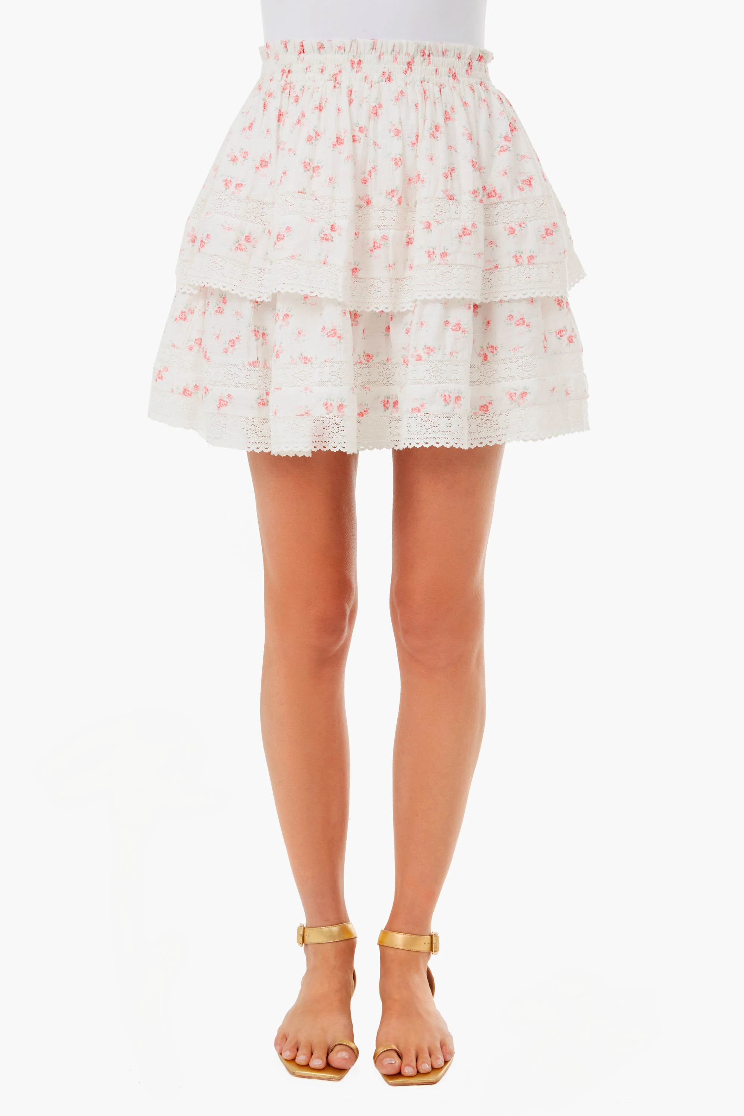 Light Pink White Floral Mini Layla Skirt | Tuckernuck (US)