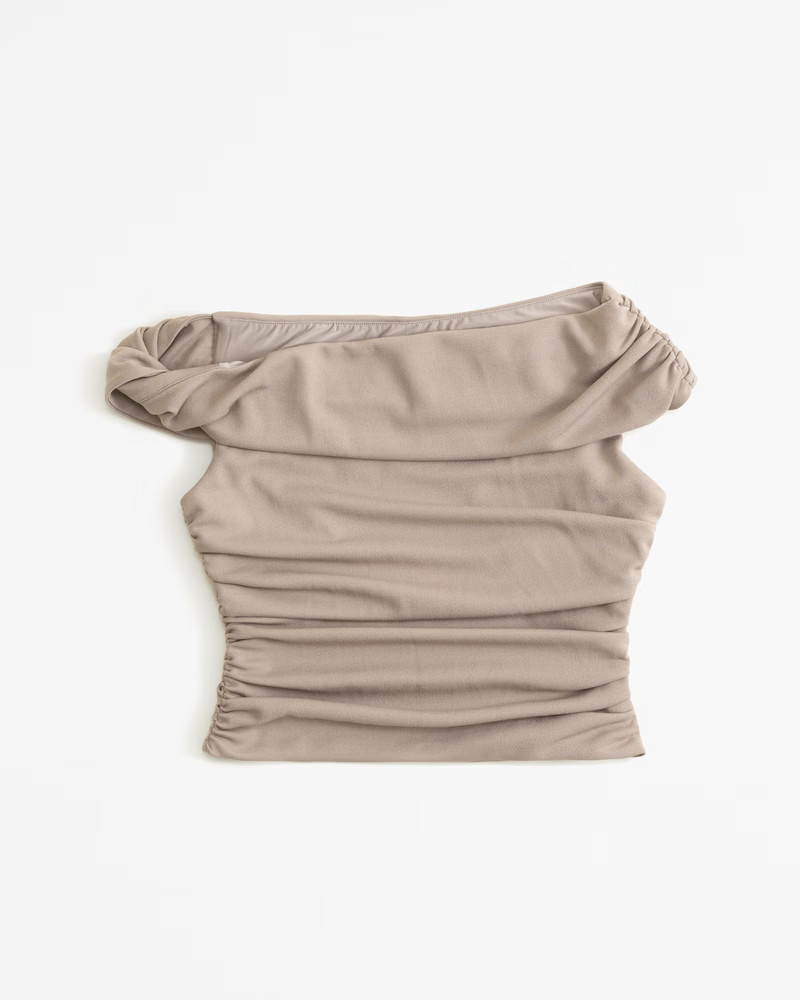 Off-The-Shoulder Crepe Set Top | Abercrombie & Fitch (US)