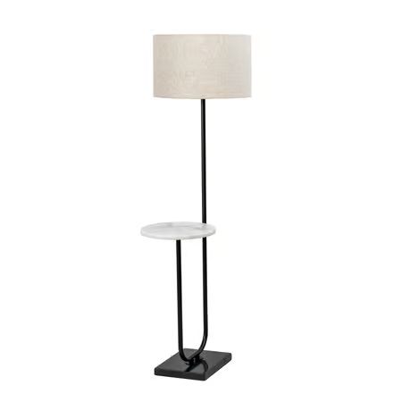 Black 60-inch Iron Modern Shelf Floor Lamp | Rugs USA