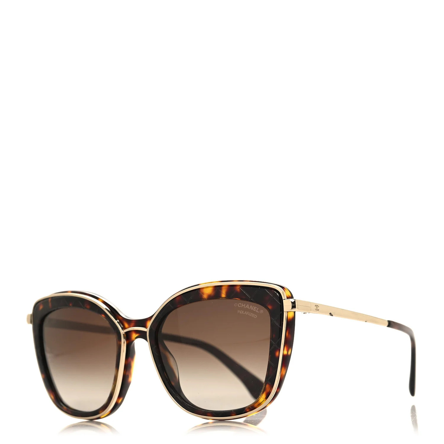 Acetate Quilted Metal Butterfly Sunglasses 4238-A Dark Tortoise Gold | FASHIONPHILE (US)