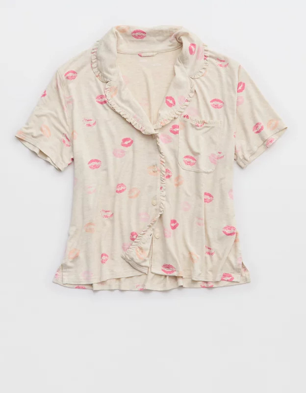 Aerie Real Soft® Ruffle Pajama Shirt | Aerie