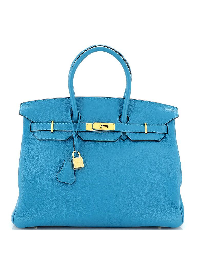 Hermès 100% Leather Blue Birkin Handbag Blue Togo with Gold Hardware 35 One Size - 42% off | ThredUp