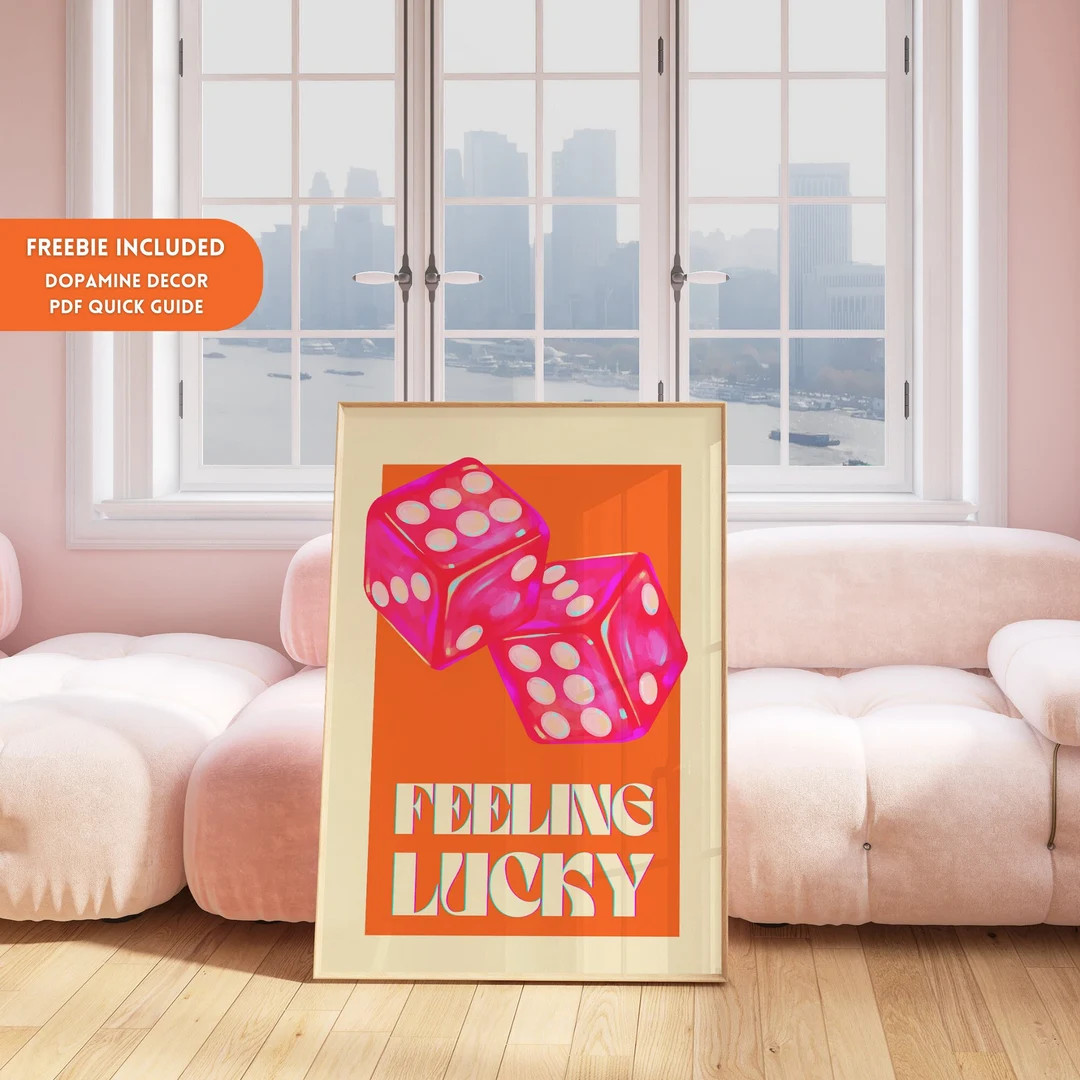 Dopamine Decor, Y2K Decor, Maximalist Wall Art, Eclectic Prints, Pink Orange Wall Art, Aesthetic ... | Etsy (US)