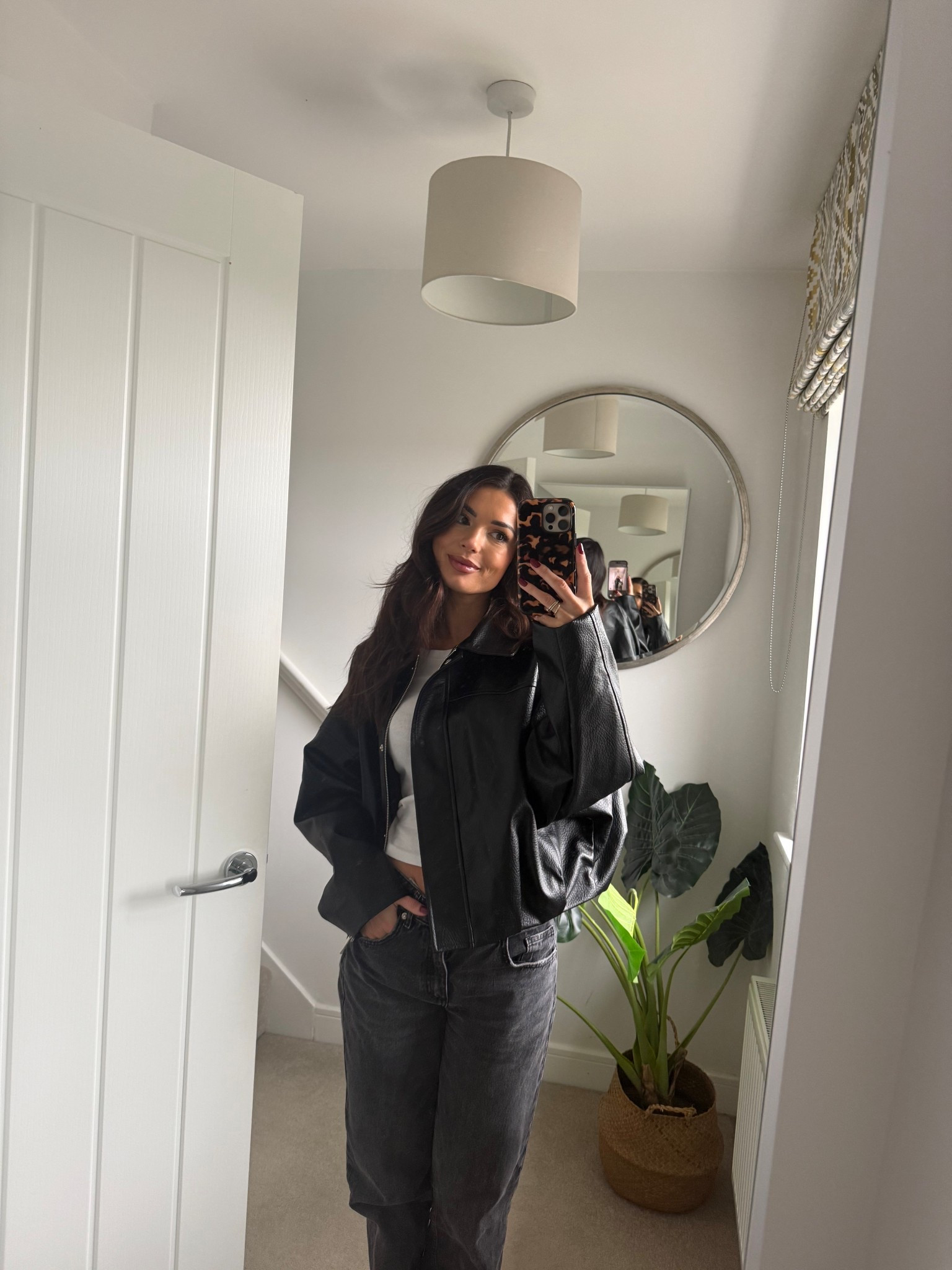 Leather jackets and jeans for the rain today! #leatherjacket #bomberjacket #jeans 

#LTKuk #LTKjeans #LTKwinter