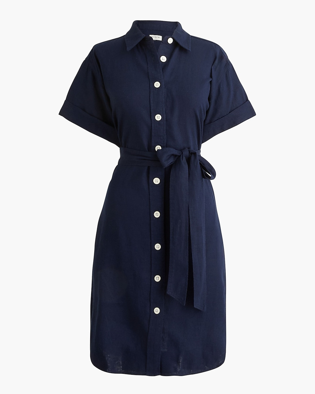 Linen-blend belted mini shirtdress | J.Crew Factory