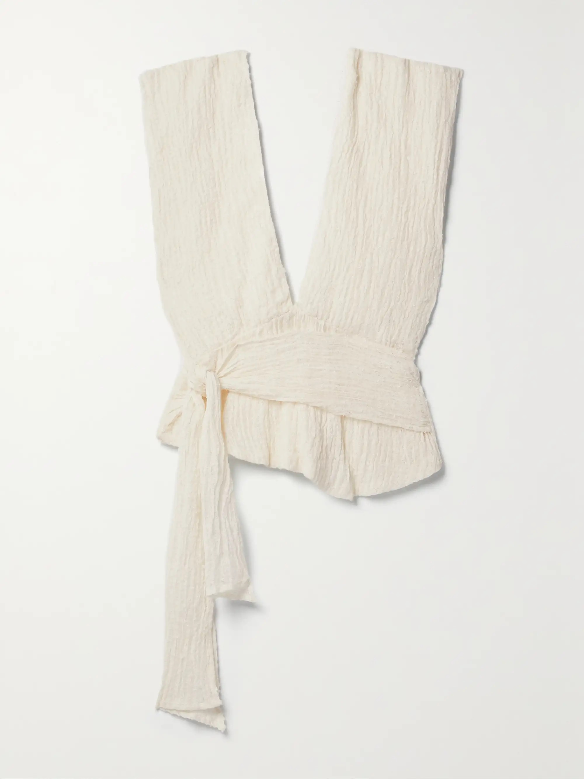 + NET SUSTAIN Cala linen and cotton-blend top | NET-A-PORTER (US)