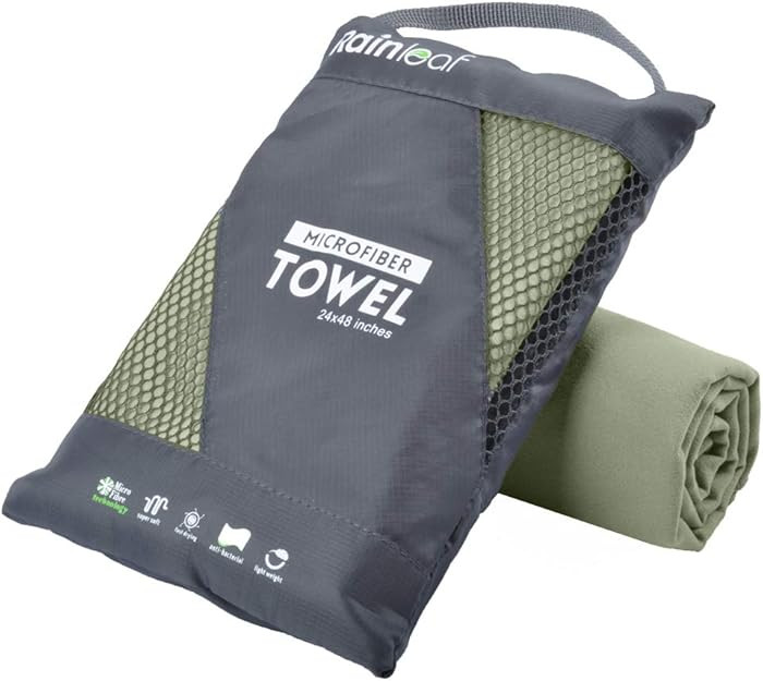 Rainleaf Microfiber Towel Perfect Travel & Gym & Camping Towel. Quick Dry - Super Absorbent - Ult... | Amazon (US)