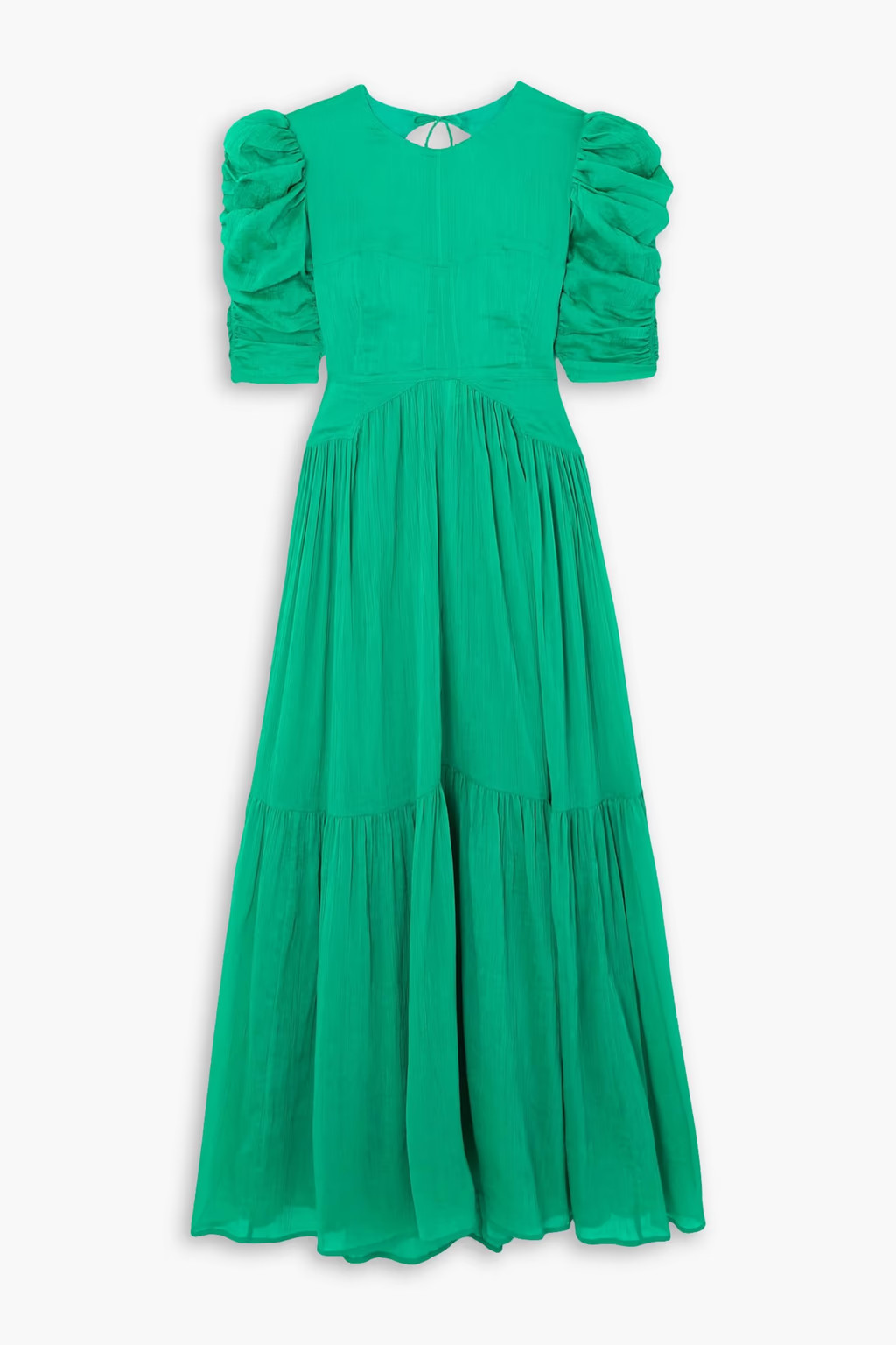Bealisa open-back ruched cotton and silk-blend crepon midi dress | The Outnet (UK and Europe)