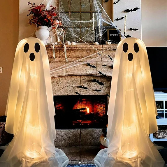 CaiTeLin Halloween Decorations Ghosts for The Front Porch Courtyard Cute Decorations(white) | Walmart (US)