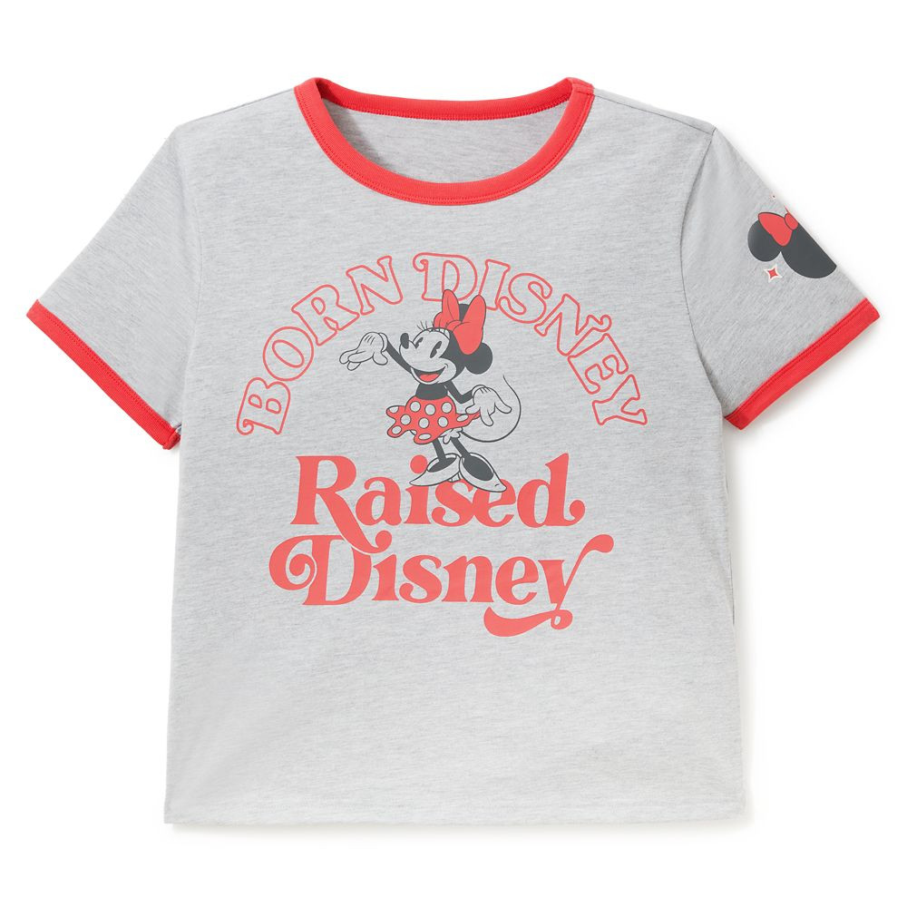 Minnie Mouse ''Born Disney Raised Disney'' Ringer T-Shirt for Women | Disney Store