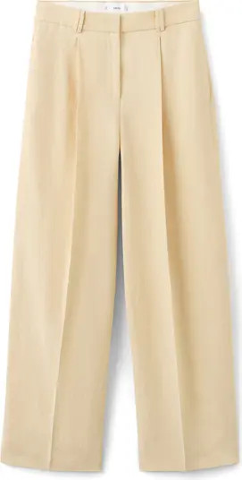 MANGO Pleated Straight Leg Pants | Nordstrom | Nordstrom